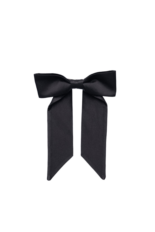 The Irish Twin - The Bowi Brooch - black viscose - silky fabric - Made in France - Made in Paris - Handmade in Paris - Designed in Paris - Handcrafted - Be my Guest - Made to love and to last - Unique piece made by hand - original and special for Host Wear by The Irish Twin - created by Jill Bauwens