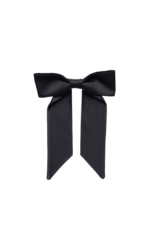 The Irish Twin - The Bowi Clip - Clip for hair - black viscose - silky fabric - Made in France - Made in Paris - Handmade in Paris - Designed in Paris - Handcrafted - Be my Guest - Made to love and to last - Unique piece made by hand - original and special for Host Wear by The Irish Twin - created by Jill Bauwens