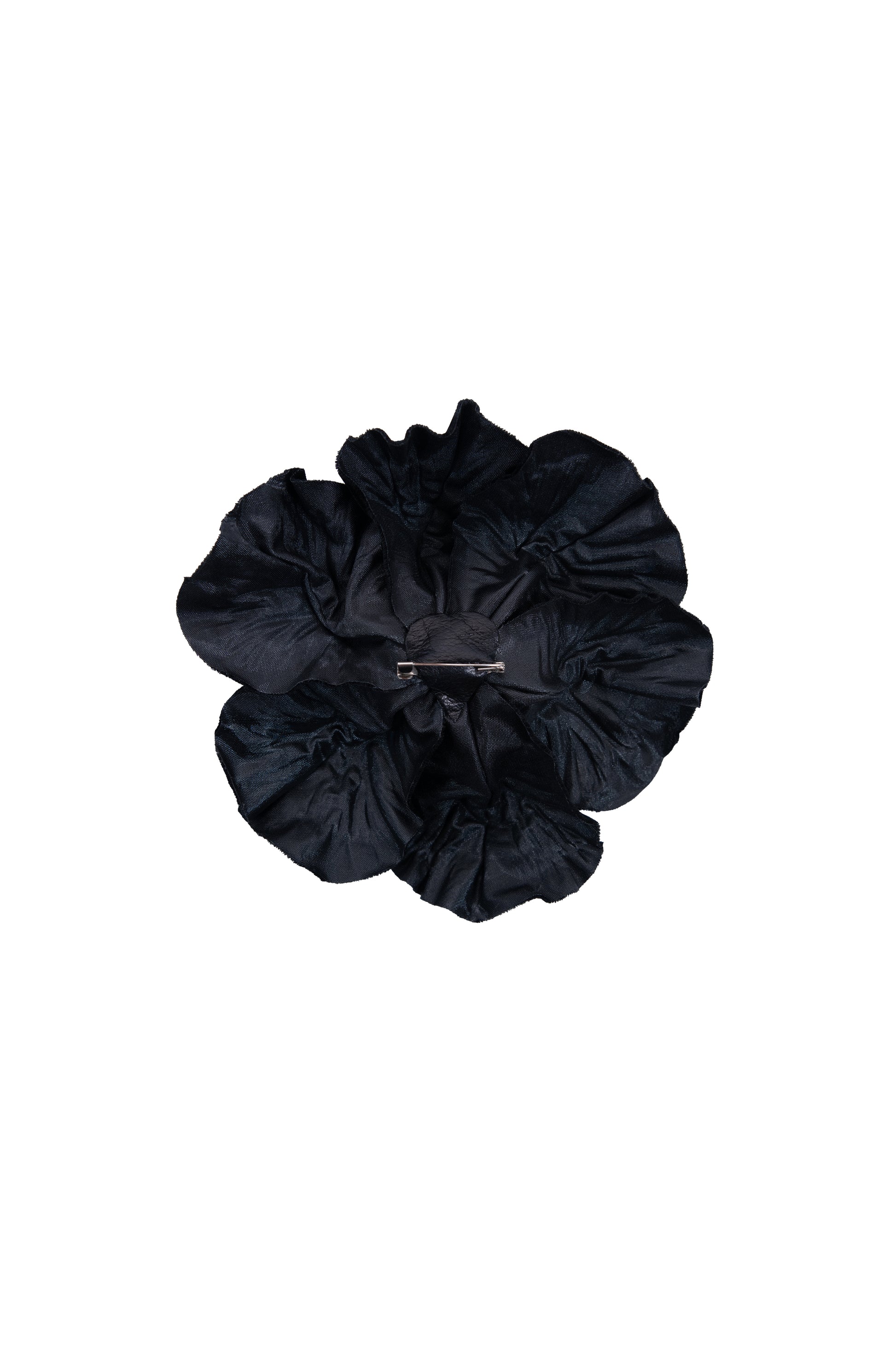 The Irish Twin - Anemone flower Brooch - black velvet fabric - emerald cut crystal embroidered - Made in France - Made in Paris - Handmade in Paris - Designed in Paris - Handcrafted - Be my Guest - Made to love and to last - Unique piece made by hand - original and special for Host Wear by The Irish Twin - created by Jill Bauwens